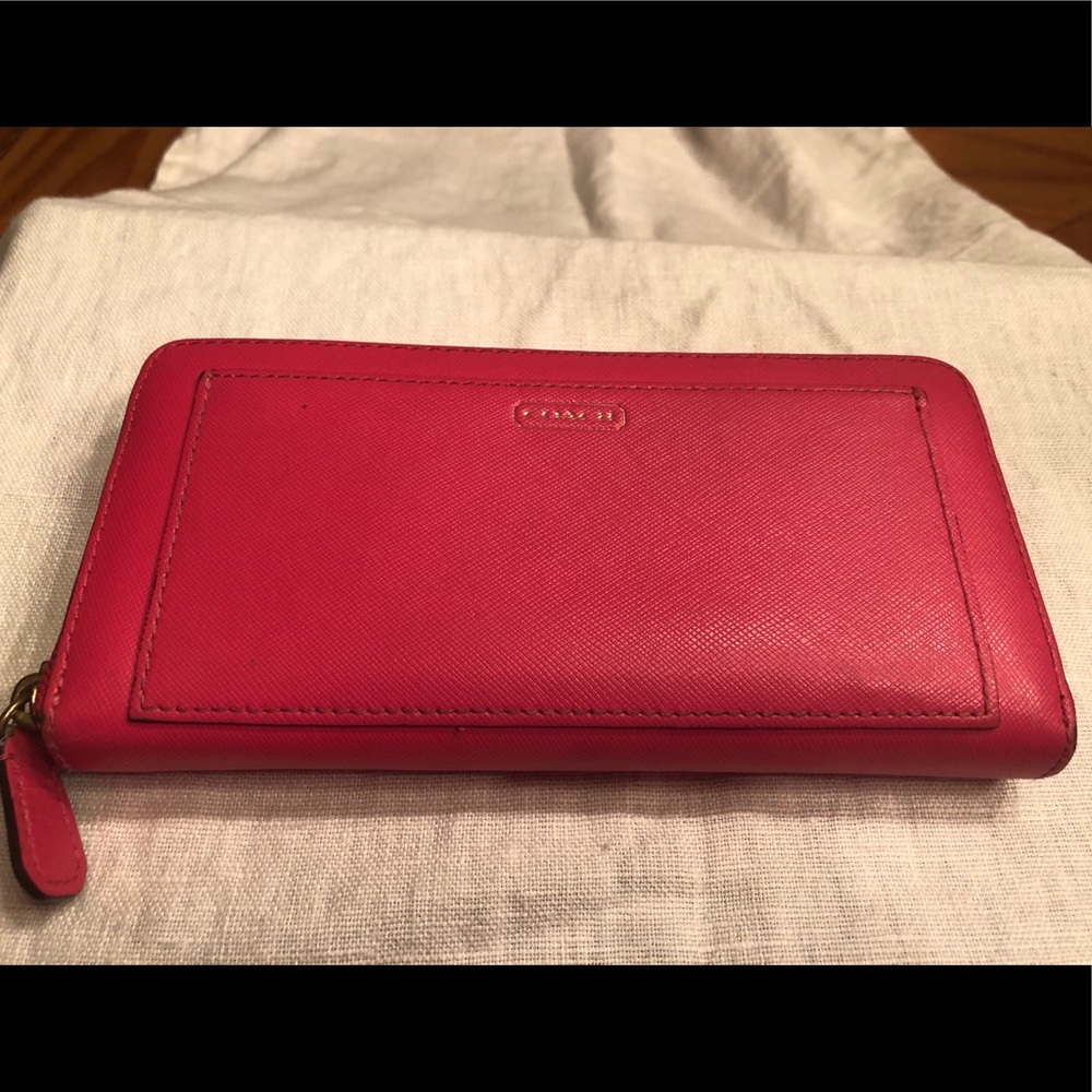 Coach leather zip wallet